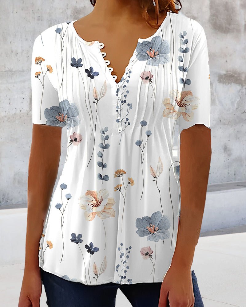 Lily | Buttoned V-Neck Blouse