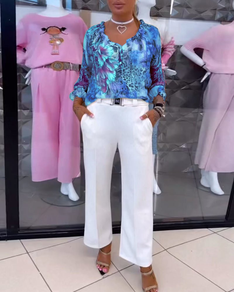 Elsie | Floral V-Neck Blouse