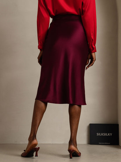 Mulberry Silk Stretch Long Straight Skirt