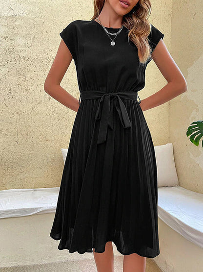 Women's Short-Sleeve Dress with Belt
